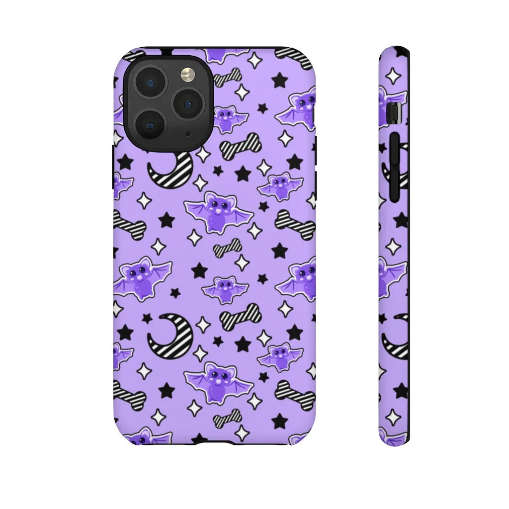 Magical Kawaii Spooky Bats Purple Tough Phone Case