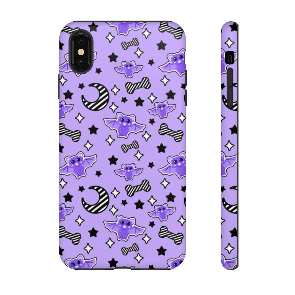 Magical Kawaii Spooky Bats Purple Tough Phone Case