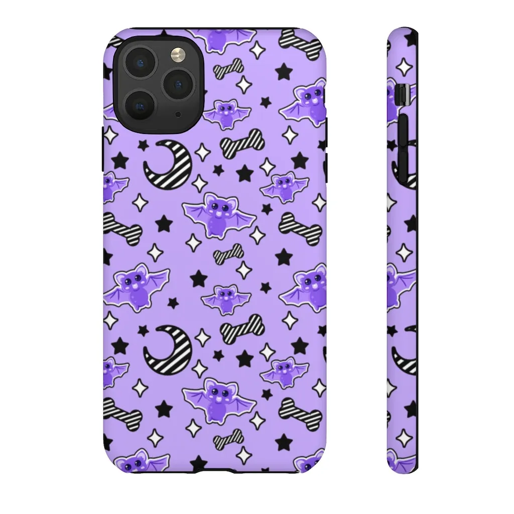 Magical Kawaii Spooky Bats Purple Tough Phone Case