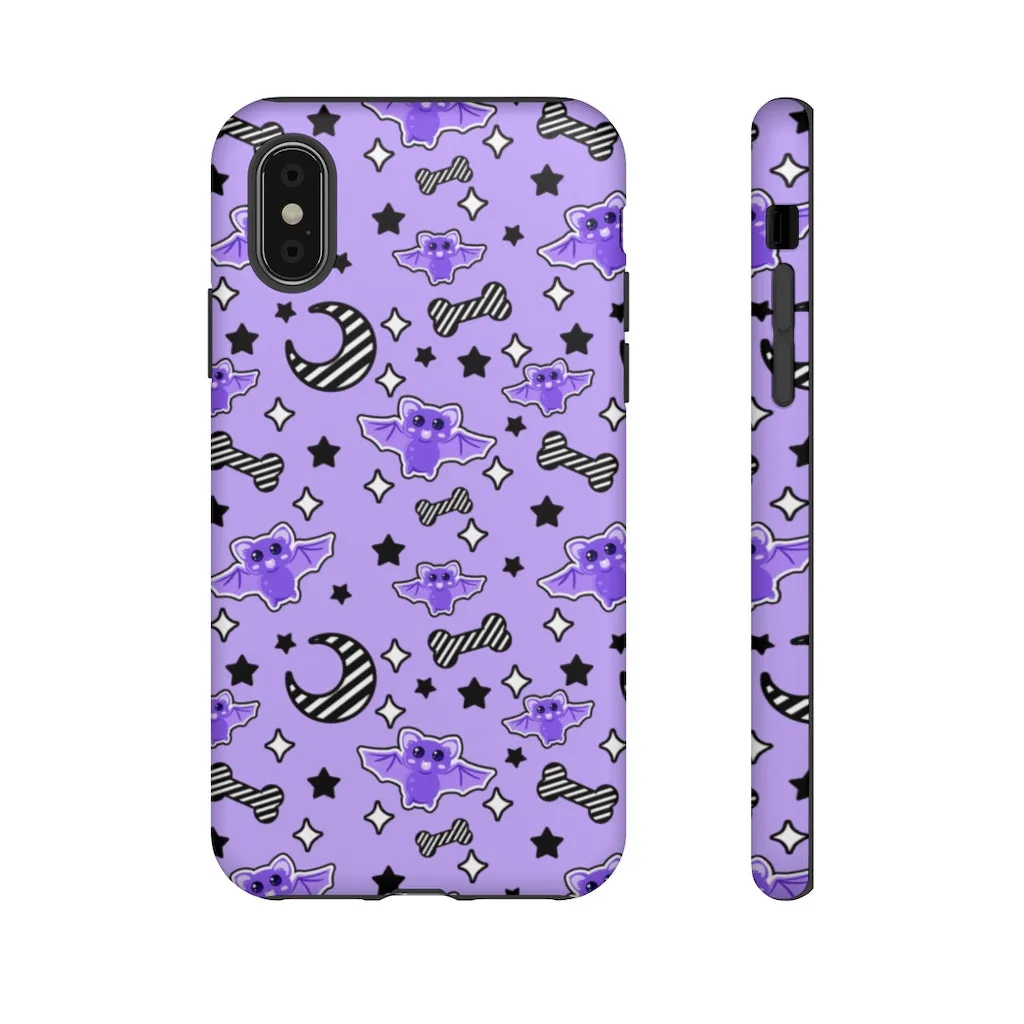 Magical Kawaii Spooky Bats Purple Tough Phone Case