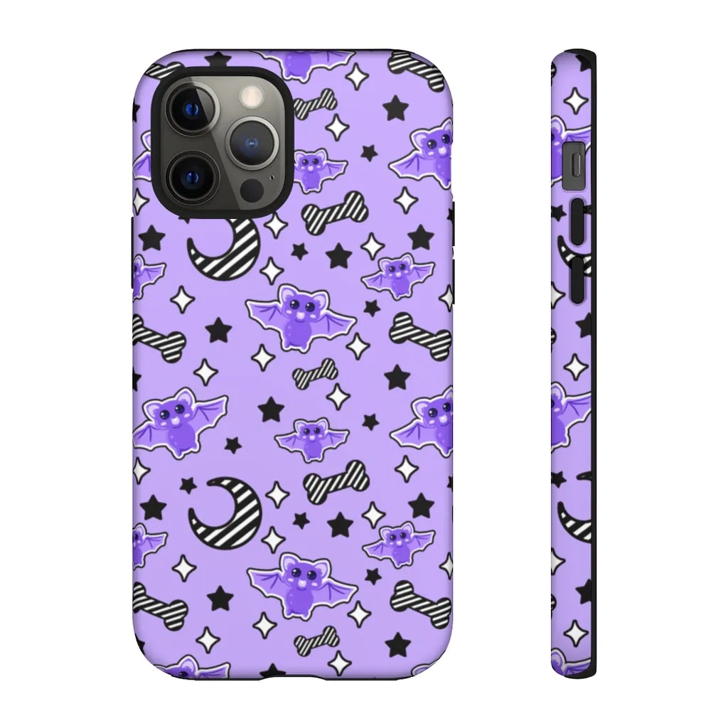 Magical Kawaii Spooky Bats Purple Tough Phone Case