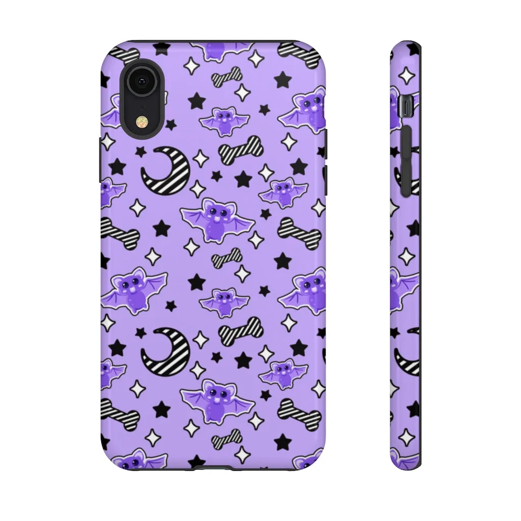 Magical Kawaii Spooky Bats Purple Tough Phone Case