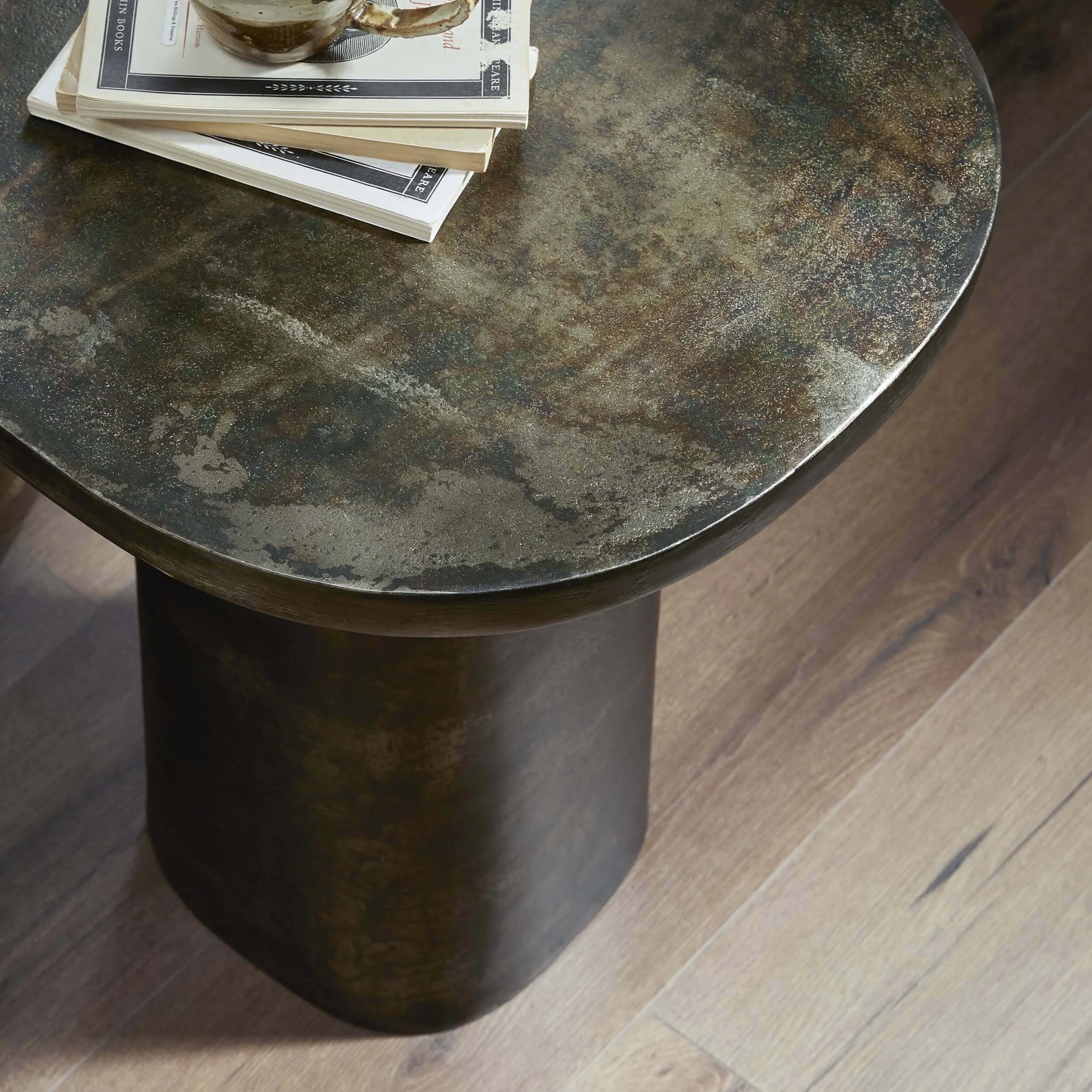 Odessa End Table, Distressed Bronze