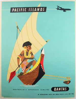 Pacific Islands - Quantas - Vintage Travel Poster