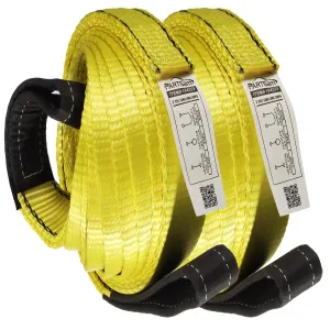 Premium 2 Pcs Crane Towing Strap 20 feet x 2inch Durable 3400Dtex - Heavy Duty Web Sling - Corrosion Resistance Polyester Industrial Flat Eye-Eye Ropes