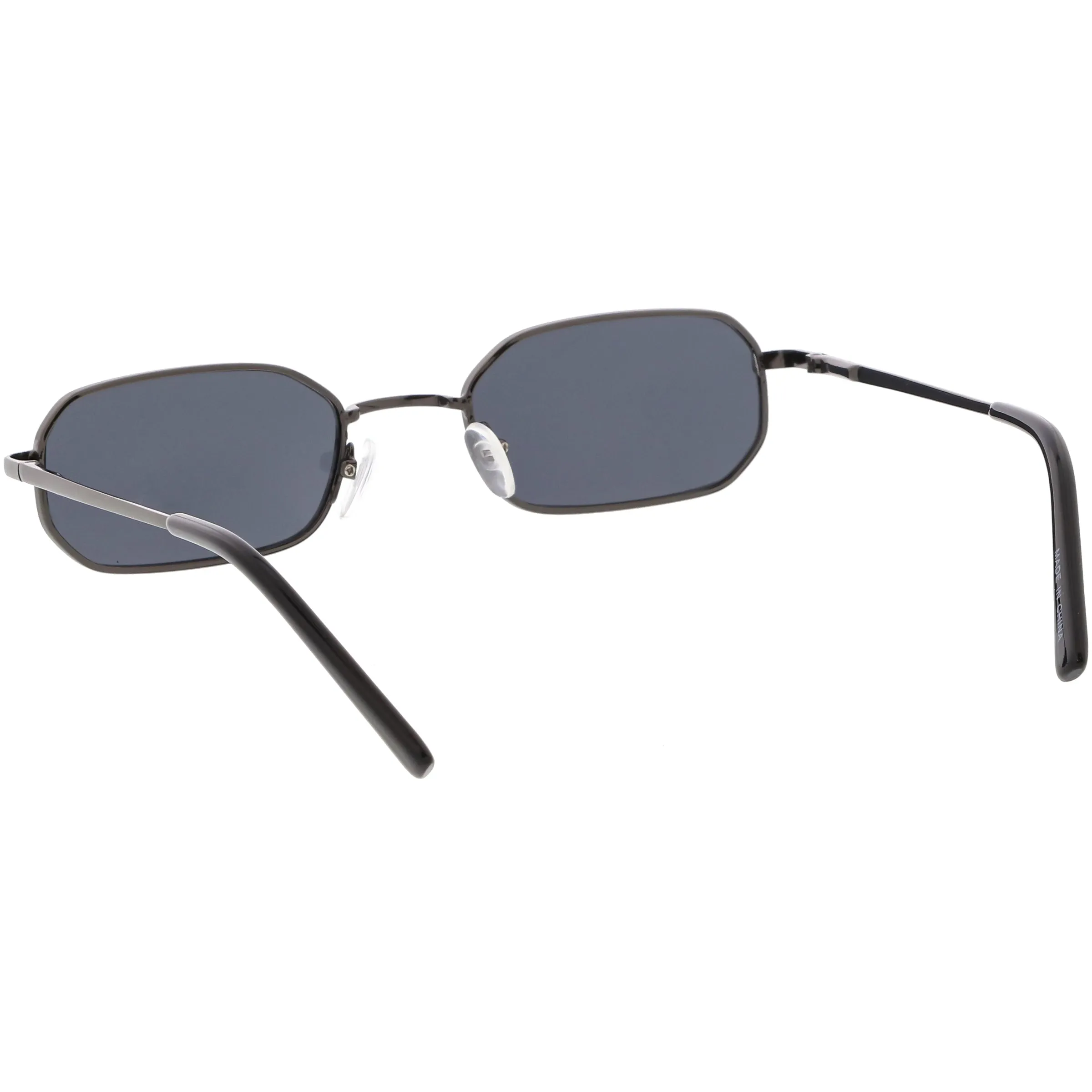 Retro Small 1990's Rectangle Flat Lens Metal Sunglasses C720