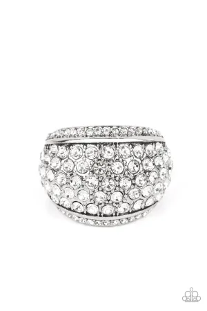 Running OFF SPARKLE - White Ring - Paparazzi Accessories