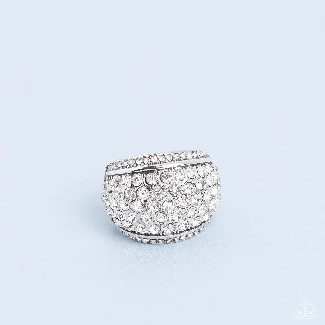 Running OFF SPARKLE - White Ring - Paparazzi Accessories