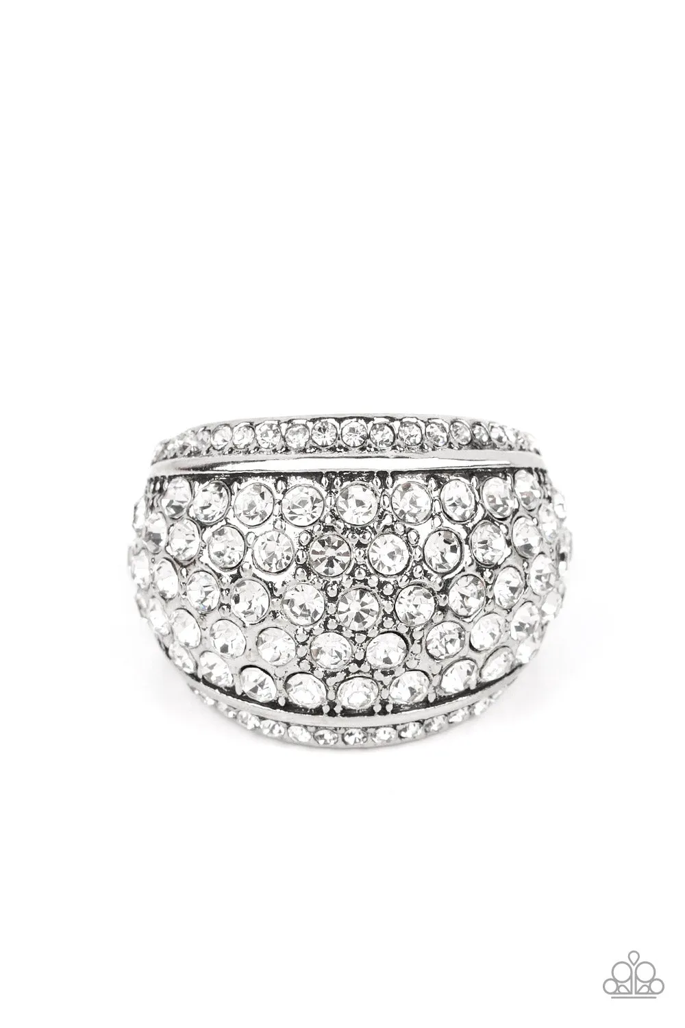 Running OFF SPARKLE - White Ring - Paparazzi Accessories