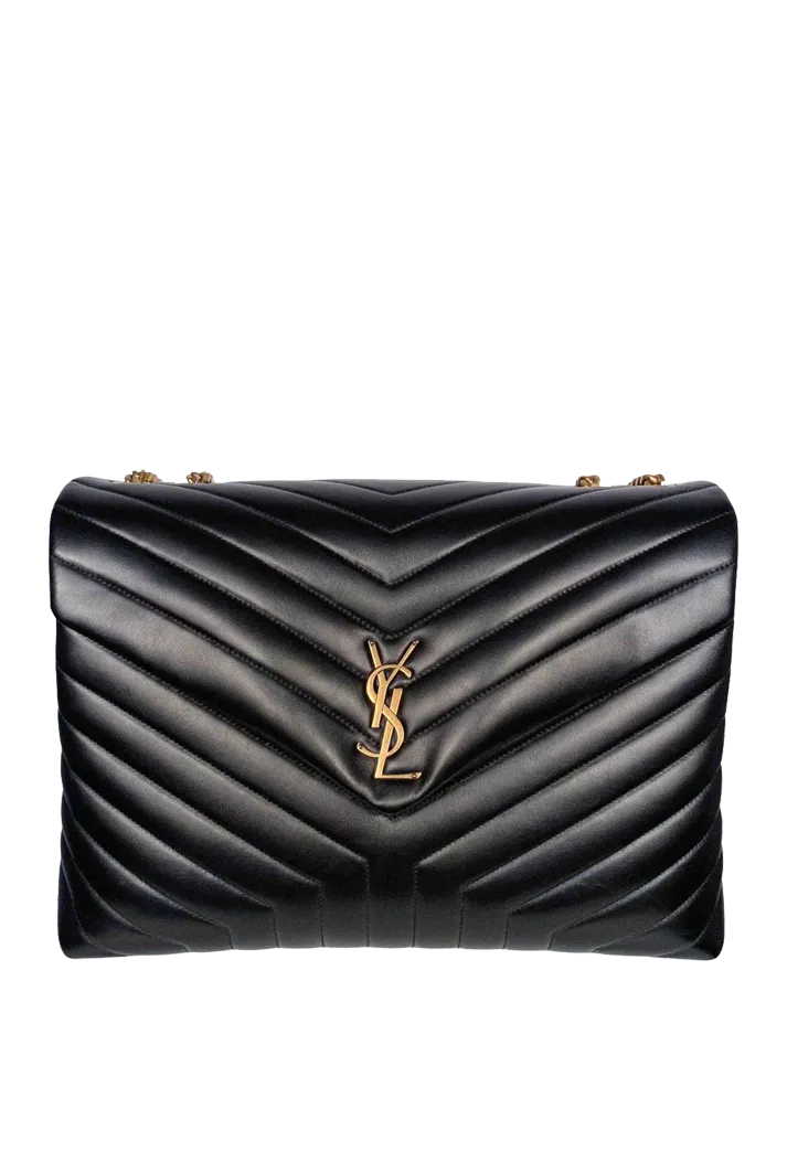 Saint Laurent Loulou Quilted Handbag | Black