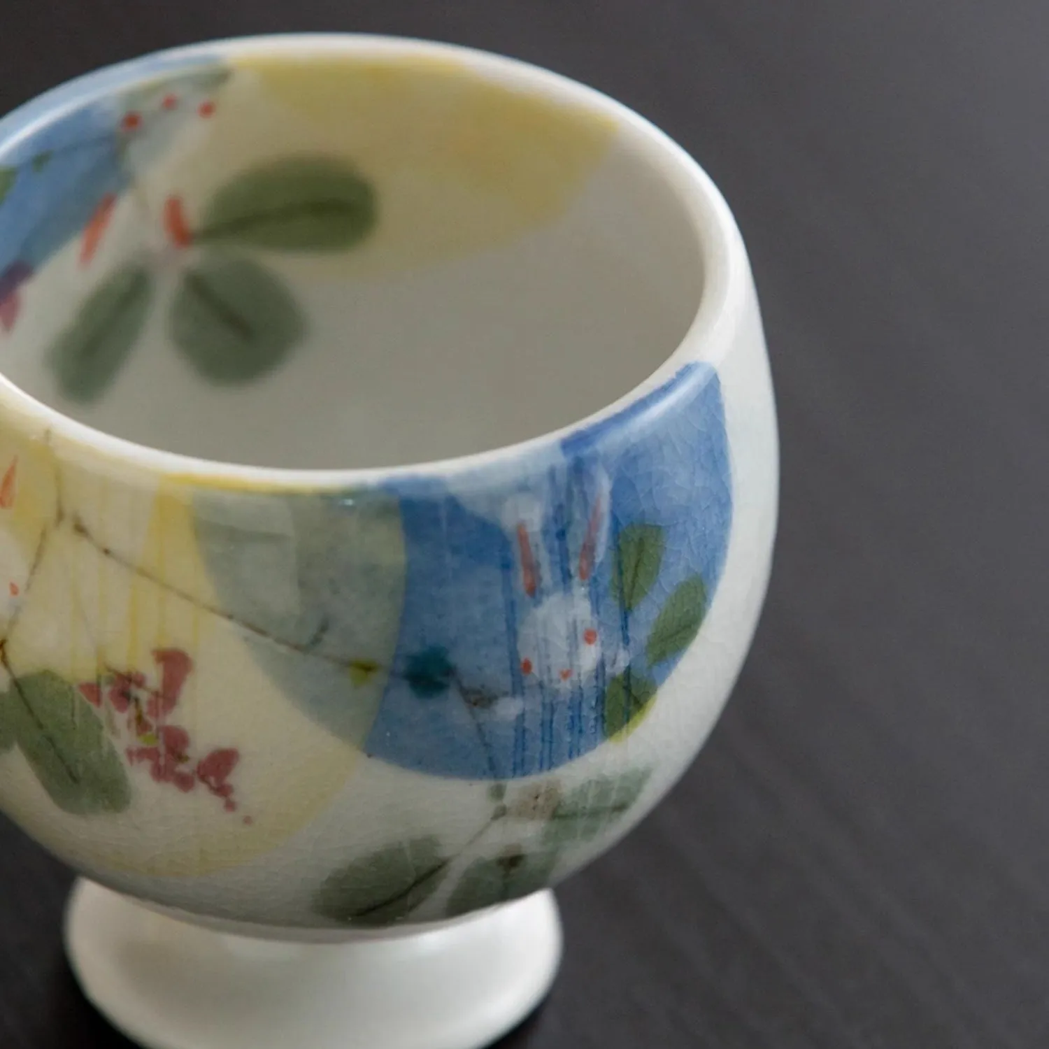 Seto Ware Yama no Hana Usagi Handcrafted Sake Couple Cup Set