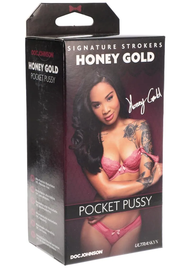 Signature Strokers Honey Gold Ultraskyn Pocket Masturbator - Pussy