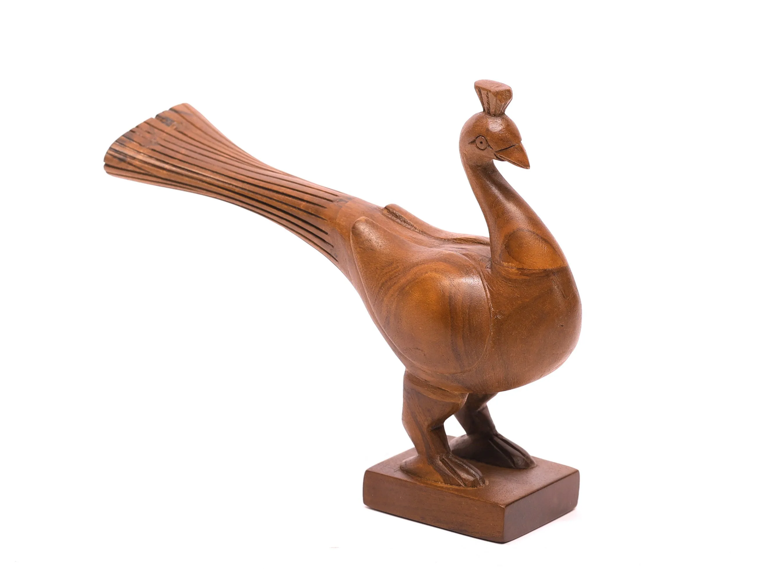 Simple Wooden Peacock Showpiece
