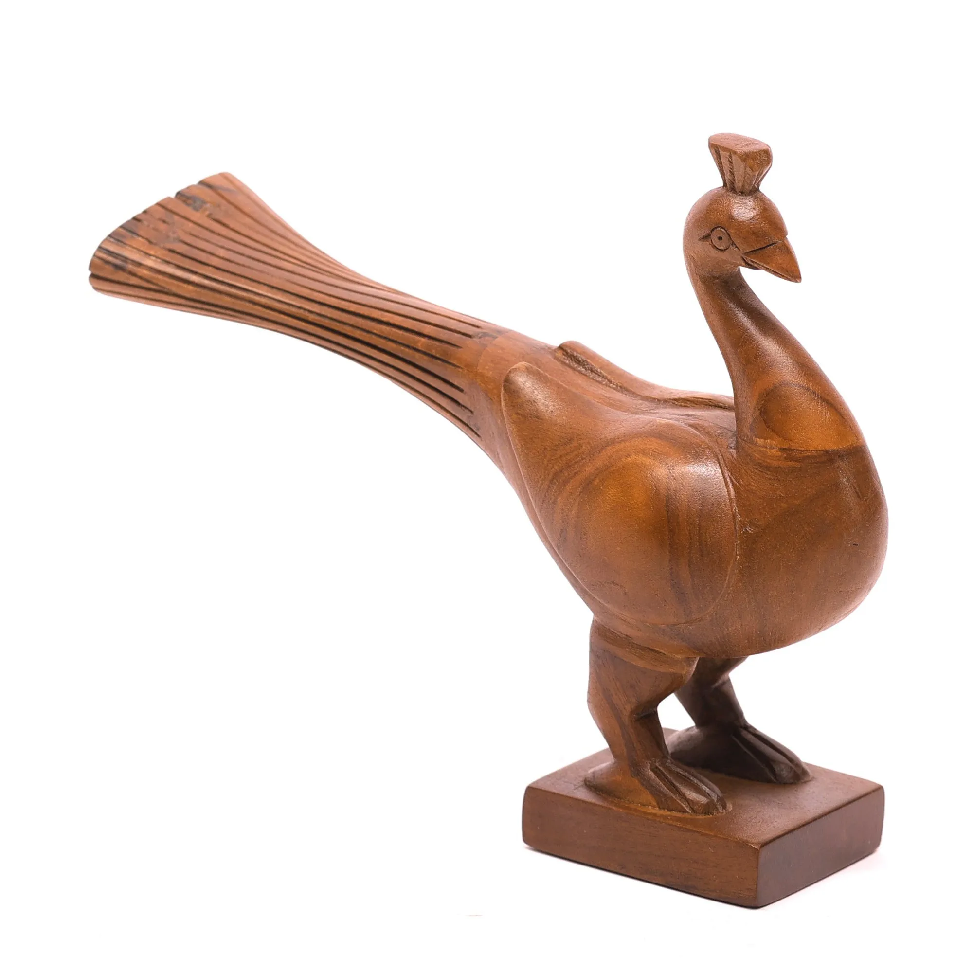 Simple Wooden Peacock Showpiece