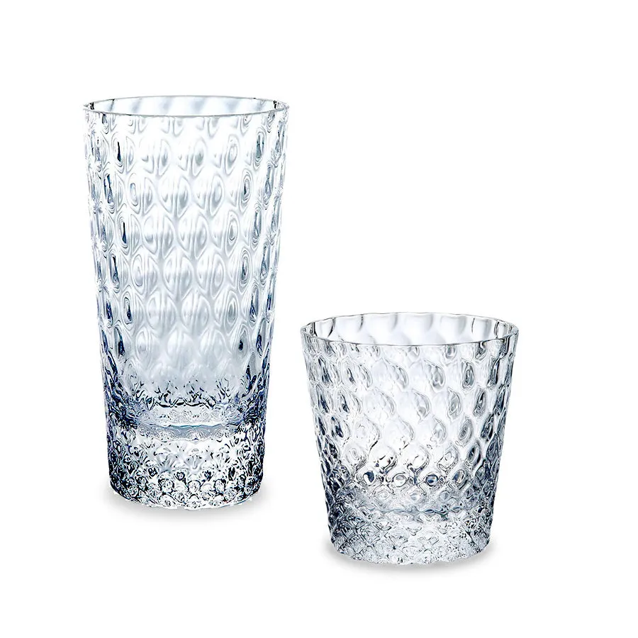 Sugahara Kirameki Quilt textured highball glass