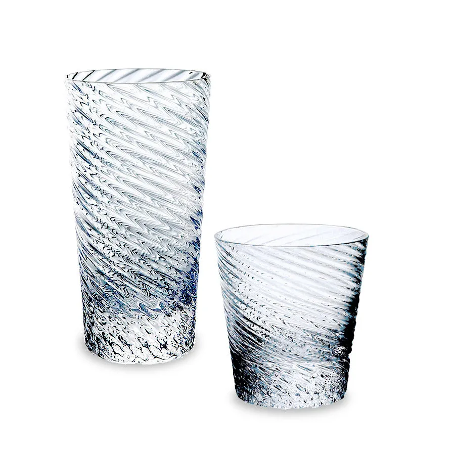 Sugahara Kirameki Twister textured highball glass