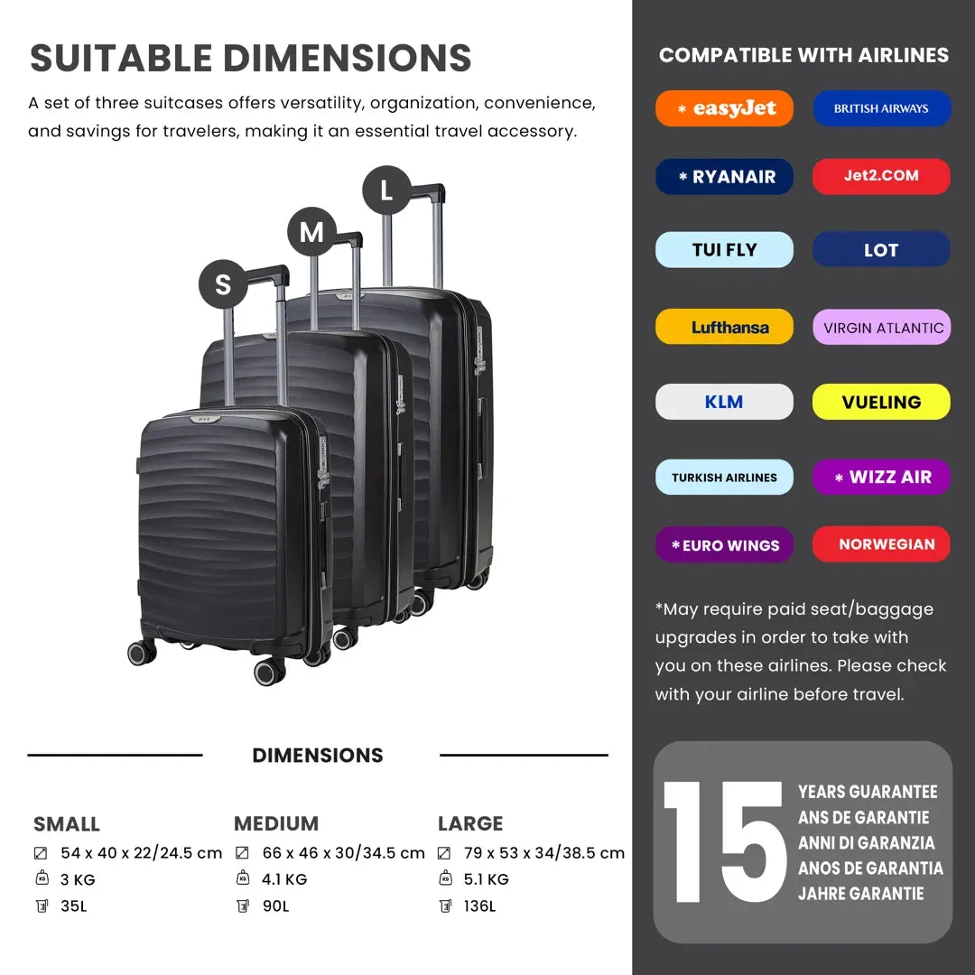 Sunwave - Suitcase Expandable Hard-Shell 4 Spinner Wheels