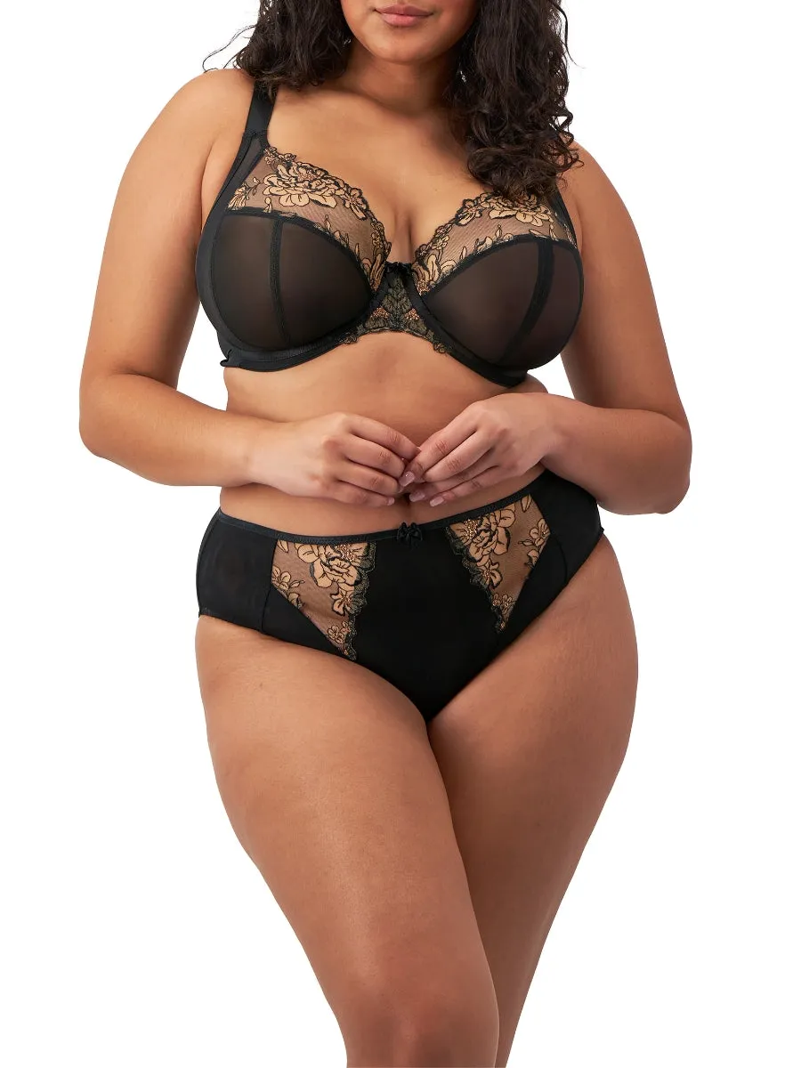 Teagan Plunge Bra - Black/Almond