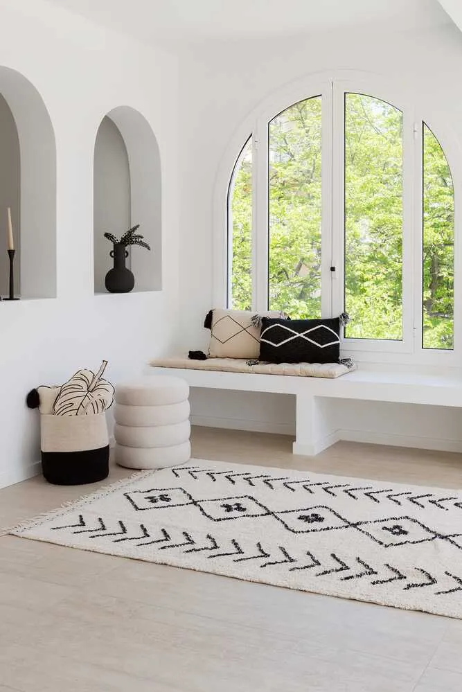 WASHABLE AREA RUG BEREBER RHOMBS