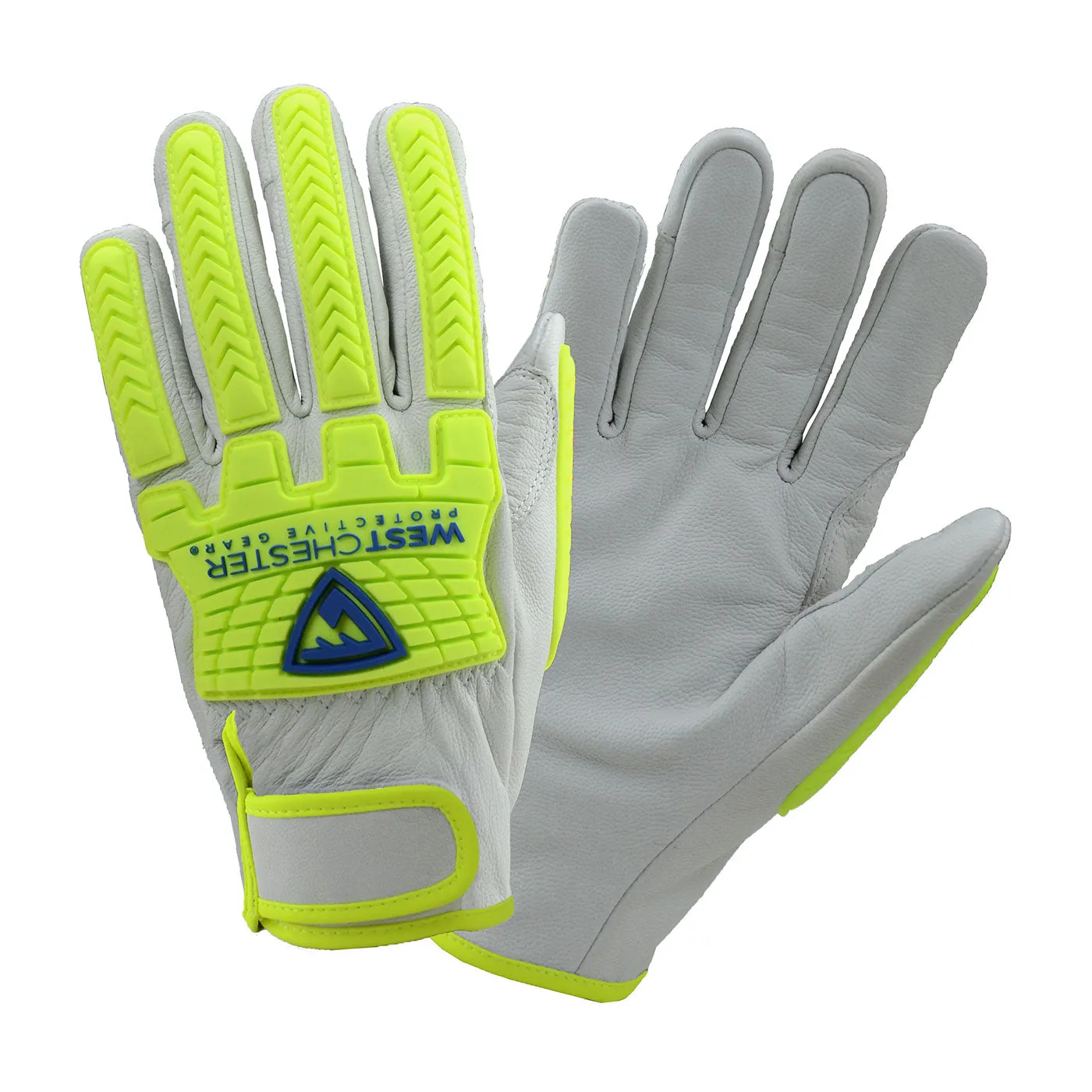 West Chester 9916 Boss Top Grain Goatskin Leather with Hi-Vis Impact Protection and Kevlar Blend Lining Gloves (One Pair)