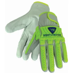West Chester 9916 Boss Top Grain Goatskin Leather with Hi-Vis Impact Protection and Kevlar Blend Lining Gloves (One Pair)