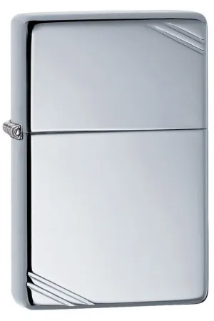 Zippo Hi-Polish Chrome Vintage with Slashes