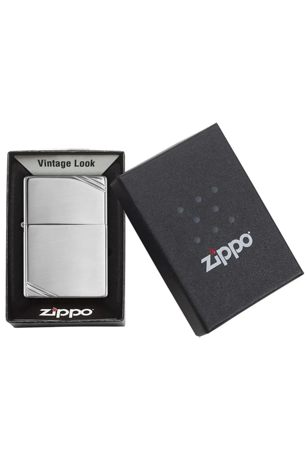 Zippo Hi-Polish Chrome Vintage with Slashes