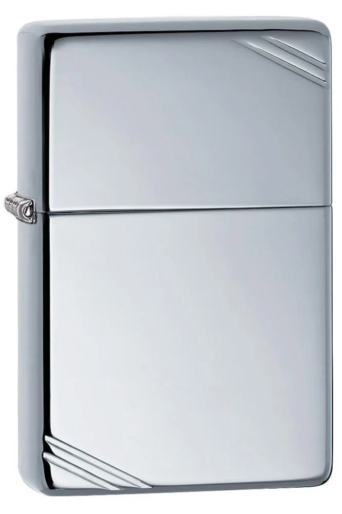 Zippo Hi-Polish Chrome Vintage with Slashes